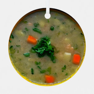 Neem een souper kerst   Grappig eten Pun Metalen Ornament