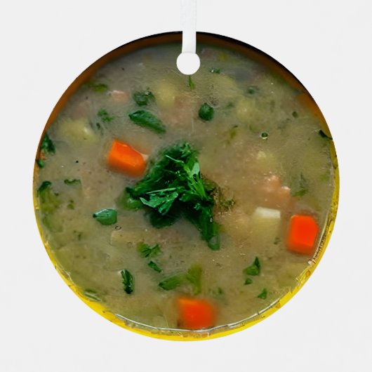 Neem een souper kerst | Grappig eten Pun Metalen Ornament (Voorkant)