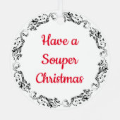 Neem een souper kerst metalen ornament (Achterkant)