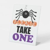 Neem een spin-halloween in reclamebord met voetstuk (Voorkant)