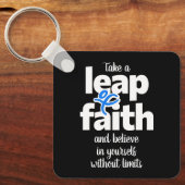 Neem een sprong van geloof en geloof... sleutelhanger (Voorkant)