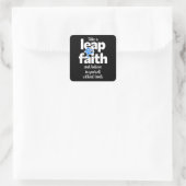 Neem een sprong van geloof en geloof... vierkante sticker (Tas)