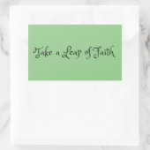 "Neem een sprong van het geloof" zinsnede Rechthoekige Sticker (Tas)