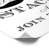 Neem een Stache en sluit me aan bij het Teken van Poster (Hoek)