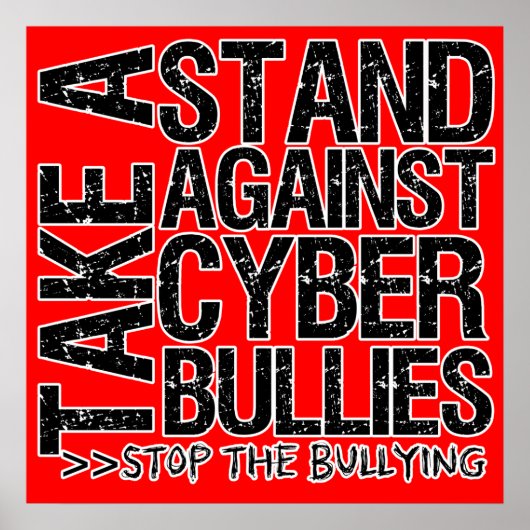 Neem een standaard tegen Cyber Bullies Poster (Voorkant)