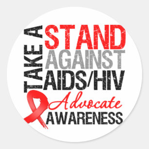 Neem een standpunt in tegen HIV Ronde Sticker