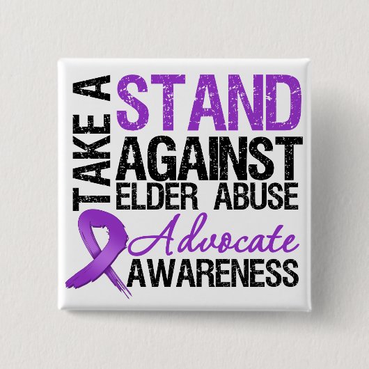 Neem een standpunt in tegen misbruik door ouderen vierkante button 5,1 cm (Voorkant)
