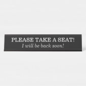 "NEEM EEN STOEL!" BUREAU NAAMBORDJE (Voorkant)