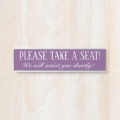 "NEEM EEN STOEL!" DEURBORDJE (Voorkant)