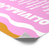 Neem een stoel roze gele retro golvende boog stijl poster (Hoek)