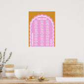 Neem een stoel roze gele retro golvende boog stijl poster (Keuken)