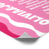 Neem een stoel roze magenta retro golvende boog st poster (Hoek)