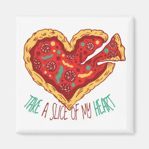 Neem een stukje van mijn Pizza Heart Magneet