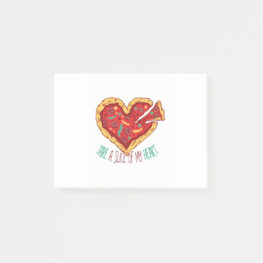 Neem een stukje van mijn Pizza Heart Post-it® Notes (Voorkant)