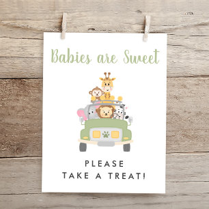 Neem een traktatie Safari Baby shower teken Poster