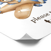 Neem een traktatie Teddy Bear Pilot Baby Boy Showe Poster (Hoek)