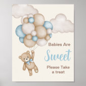 Neem een traktatie Teddy Bear teken Poster (Voorkant)