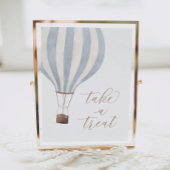 Neem een Treat Blue Hot Air Ballon Baby shower Sig Poster
