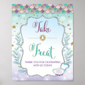 Neem een Treat Sign Meermin Verjaardag Baby Shower Poster (Voorkant)