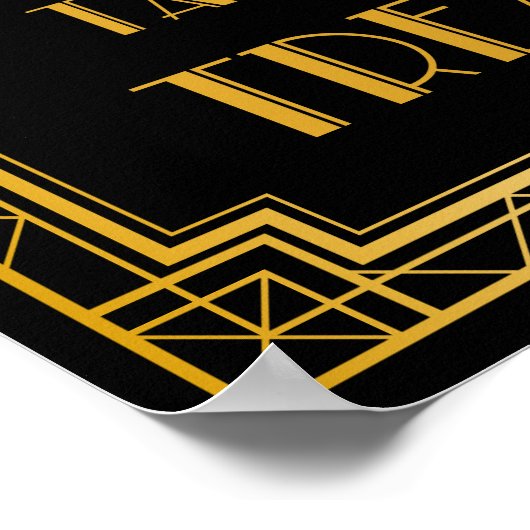 Neem een Treat Weddenschap | Gatsby Art Deco Poster (Hoek)