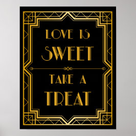 Neem een Treat Weddenschap | Gatsby Art Deco Poster