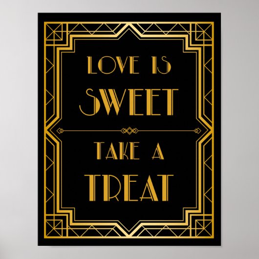 Neem een Treat Weddenschap | Gatsby Art Deco Poster (Voorkant)