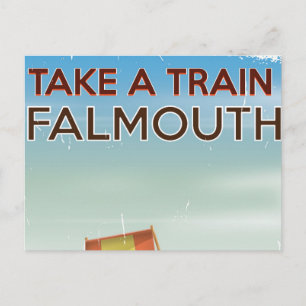 Neem een trein Falmouth Cornwall vakantieposter Briefkaart