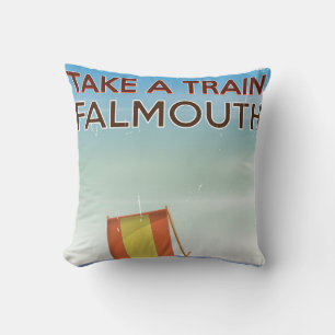 Neem een trein Falmouth Cornwall vakantieposter Kussen