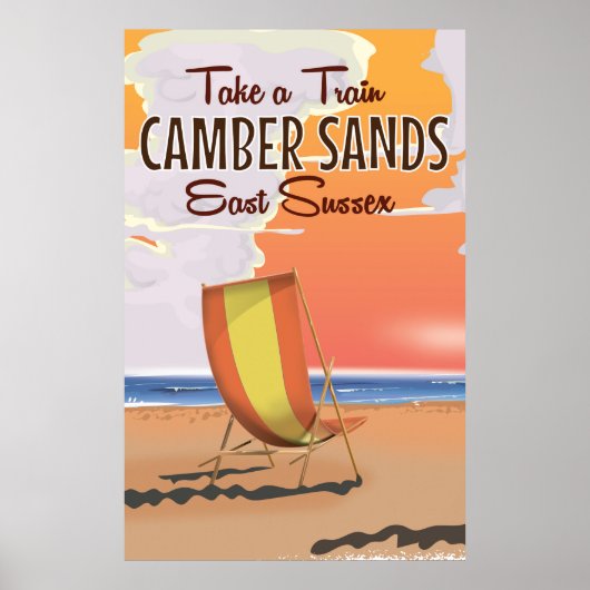 Neem een trein naar Camber Sands Reisposter Poster (Voorkant)