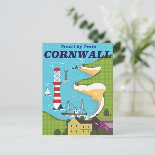 Neem een trein naar Cornwall Briefkaart (Staand voorkant)