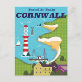 Neem een trein naar Cornwall Uitnodiging Briefkaart (Voorkant)