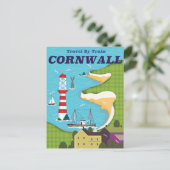 Neem een trein naar Cornwall Uitnodiging Briefkaart (Staand voorkant)