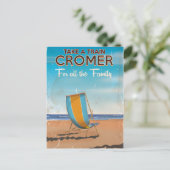 Neem een trein naar Cromer reisposter. Briefkaart (Staand voorkant)
