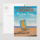 Neem een trein naar Cromer reisposter. Briefkaart (Voorkant / Achterkant)