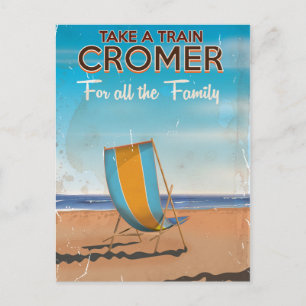 Neem een trein naar Cromer reisposter. Briefkaart