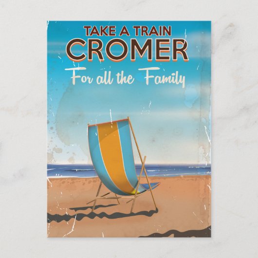 Neem een trein naar Cromer reisposter. Briefkaart (Voorkant)