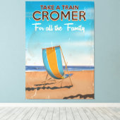 Neem een trein naar Cromer reisposter. Canvas Afdruk (Insitu (Houten vloer))