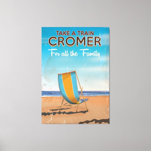 Neem een trein naar Cromer reisposter. Canvas Afdruk (Voorkant)