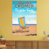 Neem een trein naar Cromer reisposter. Canvas Afdruk (Insitu (Woonkamer))