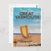 Neem een trein naar de reisposter van Great Yarmou Briefkaart (Voorkant / Achterkant)