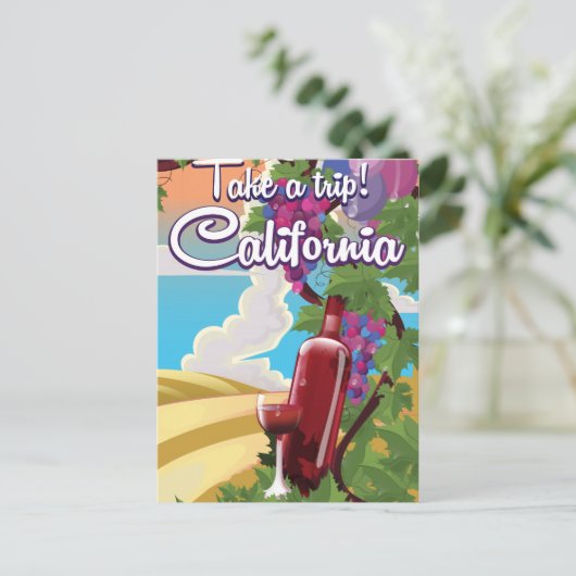 Neem een Trip. wijnreisposter Californië Briefkaart (Staand voorkant)