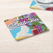 Neem een Trip. wijnreisposter Californië Kartonnen Onderzetters (Schuin)