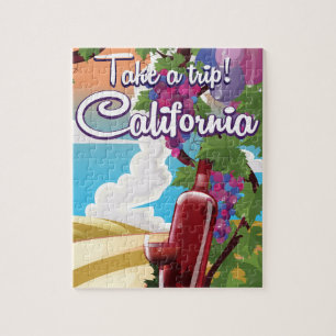 Neem een Trip.  wijnreisposter Californië Legpuzzel