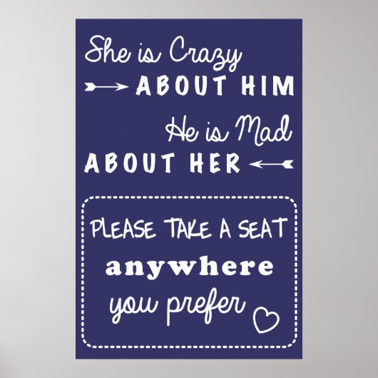 Neem een trouwbord voor een stoel poster (Voorkant)