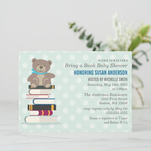 Neem een Uitnodiging van het Baby shower van het B (Staand voorkant)