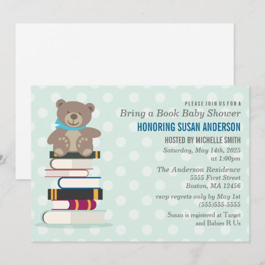 Neem een Uitnodiging van het Baby shower van het B (Voorkant / Achterkant)