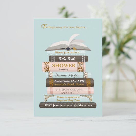 Neem een Uitnodiging van het Baby shower van het B (Staand voorkant)