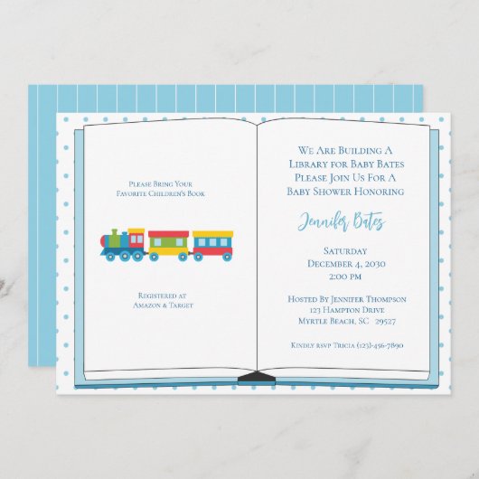 Neem een Uitnodiging van het Baby shower van het B (Voorkant / Achterkant)