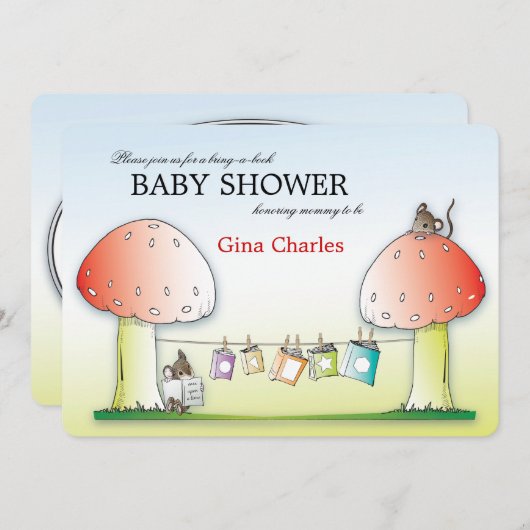 Neem een Uitnodiging van het Baby shower van het B (Voorkant / Achterkant)