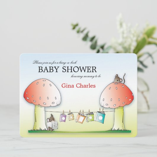 Neem een Uitnodiging van het Baby shower van het B (Staand voorkant)
